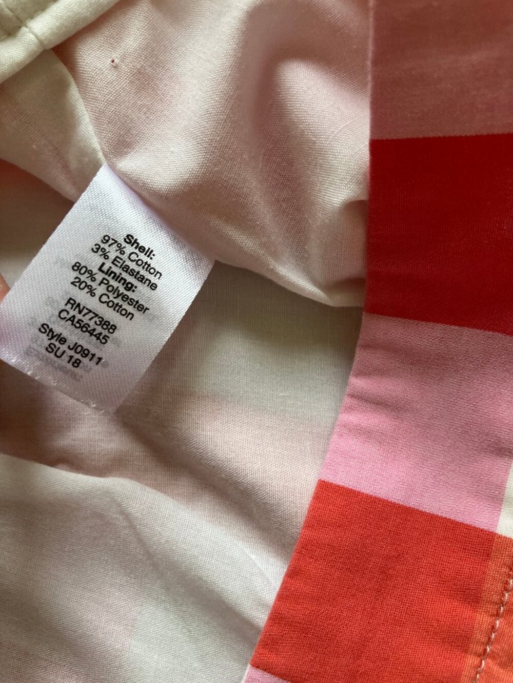 J Crew Mini Skirt with Ruffle Hem Persimmon Gingham Plaid Pink/Orange - Picture 5 of 6